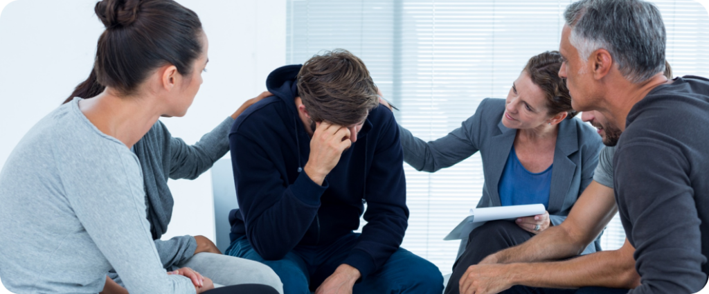 Supportive group in emotional discussion