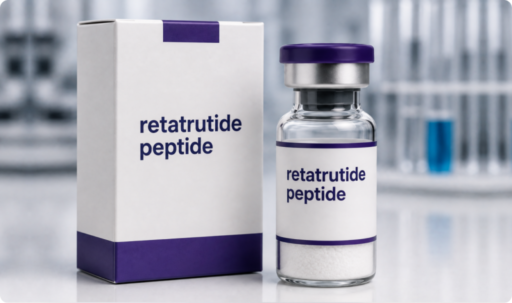 Vial of retatrutide peptide medication